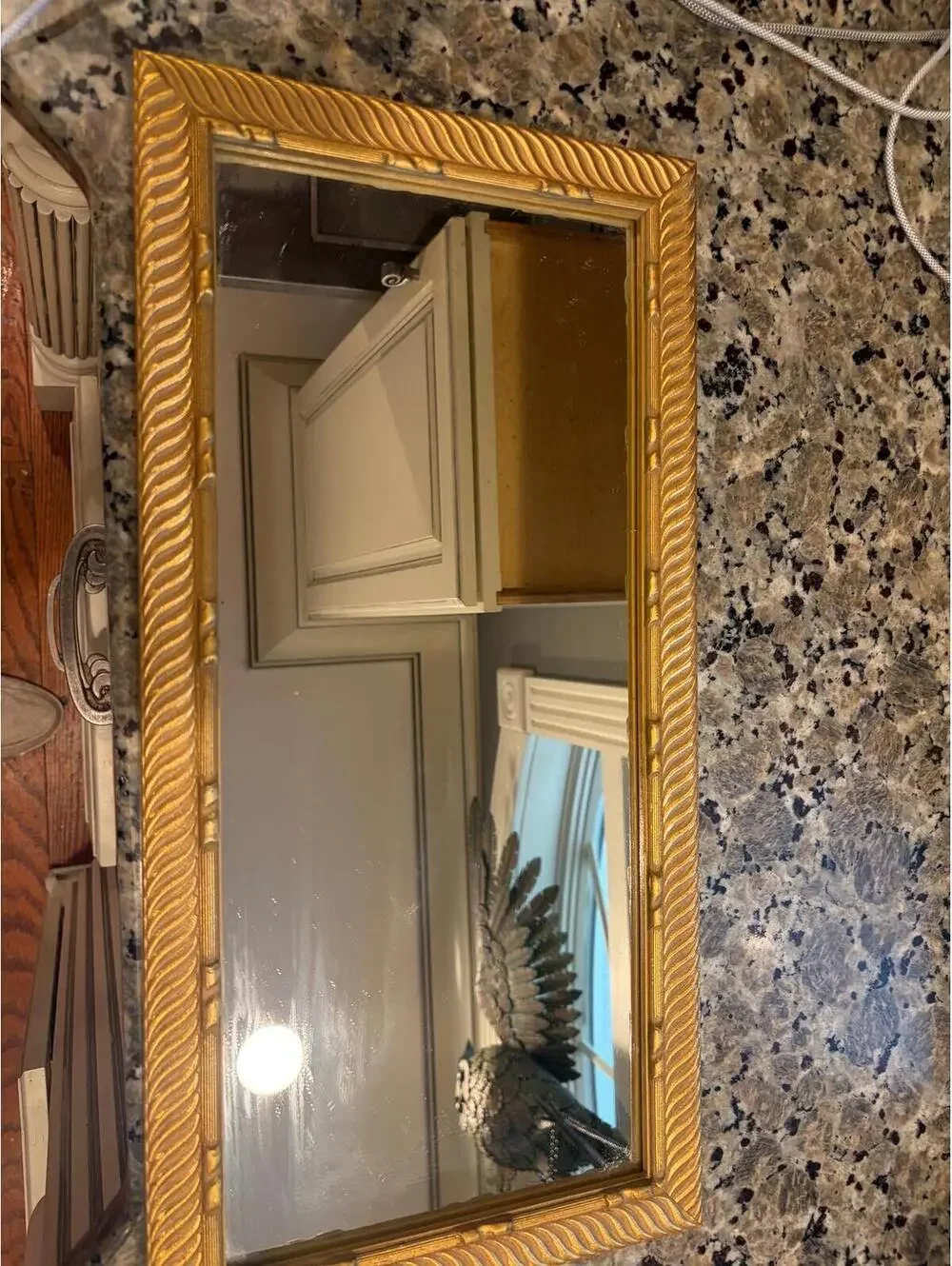 Vintage gold mirror 20x10